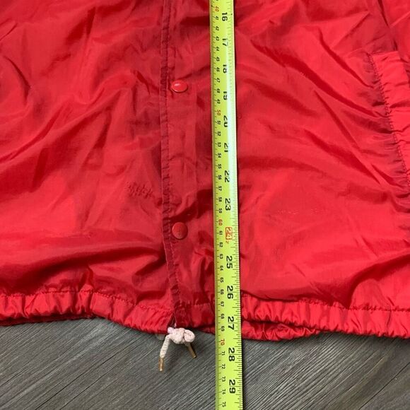 Vintage VTG 90s 80s Poker Windbreaker Bomber Jacket Coat Red L - Picture 7 of 8